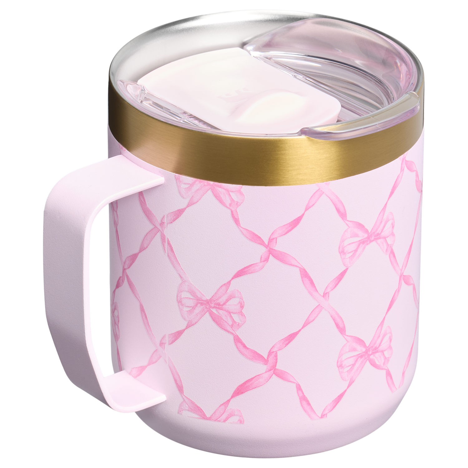 Stanley 1913 Stanley 1913 x LoveShackFancy Holiday Everyday Camp Mug Set 12 OZ 0.35 L in Baby Bow Pink Peppermint | View 3