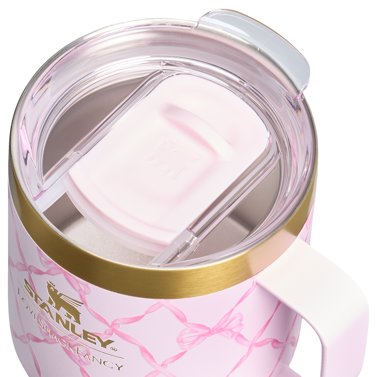 Stanley 1913 Stanley 1913 x LoveShackFancy Holiday Everyday Camp Mug Set 12 OZ 0.35 L in Baby Bow Pink Peppermint | View 4