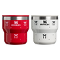Swatch for Stanley 1913 Stay-Hot Stacking Cups Gift Set 11 OZ 0.32 L in Salt Bows/Rouge Bows | Front View