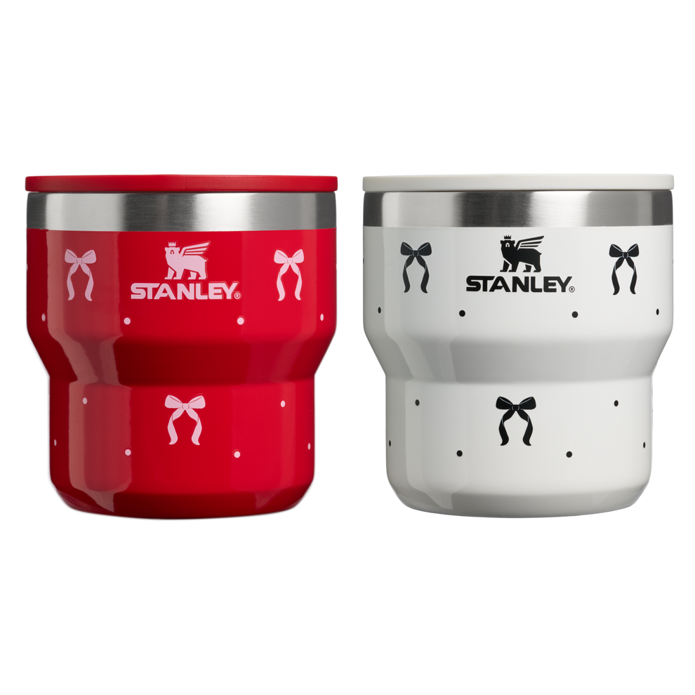 Stanley 1913 Stay-Hot Stacking Cups Gift Set 11 OZ 0.32 L in Salt Bows/Rouge Bows | Front View