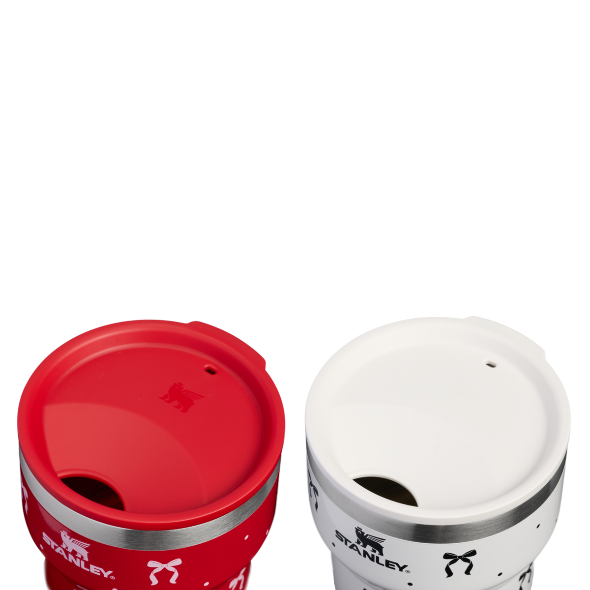 Stanley 1913 Stay-Hot Stacking Cups Gift Set 11 OZ 0.32 L in Salt Bows/Rouge Bows | Lid Detailed View
