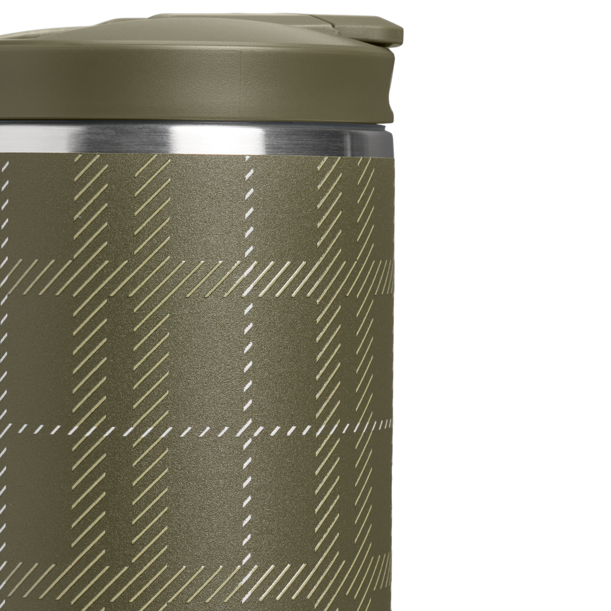 Stanley 1913 The Transit 2.0 Flip Top Mug 16 OZ 0.47 L in Peat Moss Plaid | Detailed View