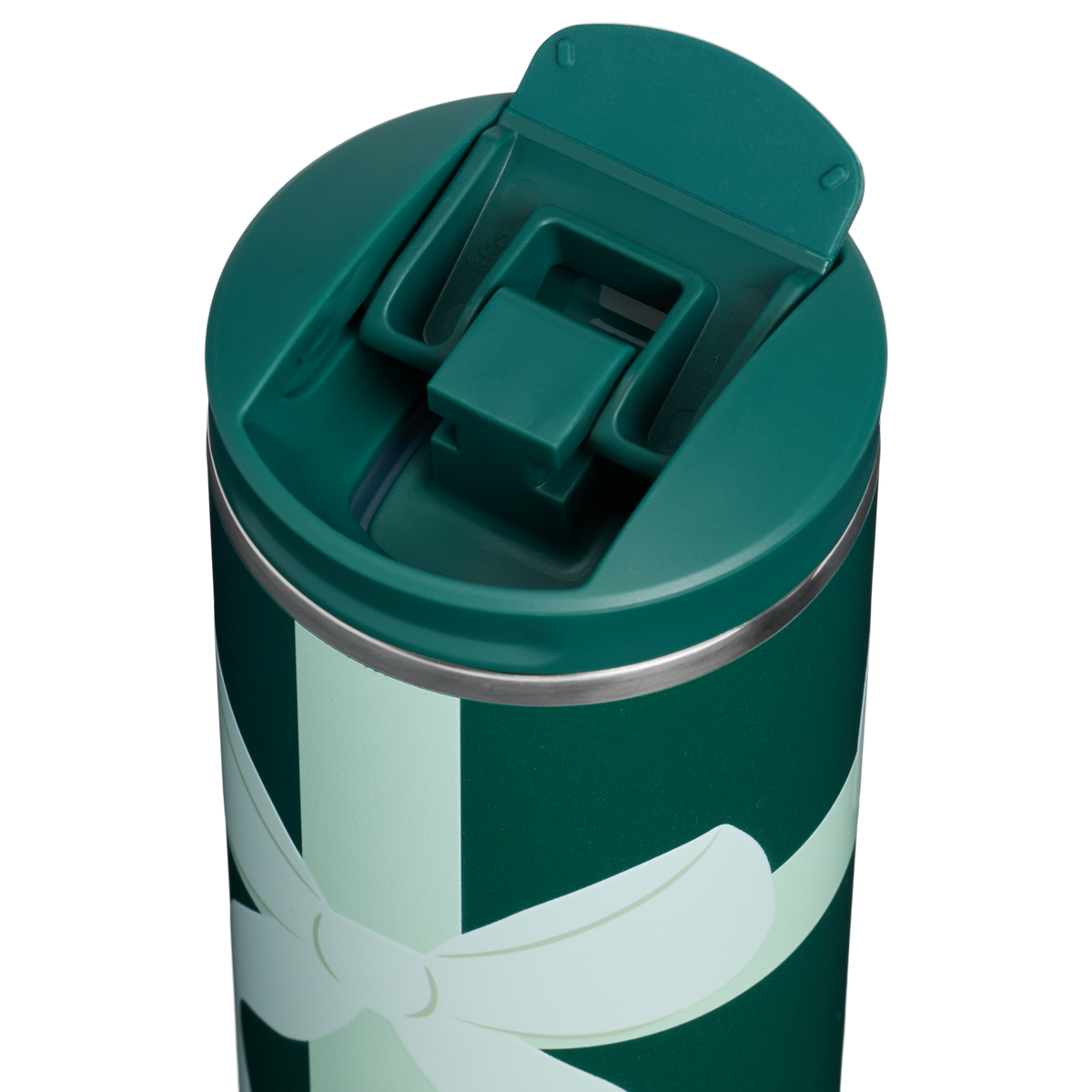 Stanley 1913 The Transit 2.0 Flip Top Mug 16 OZ 0.47 L in Shadow Green Night Sky | Lid Detailed View