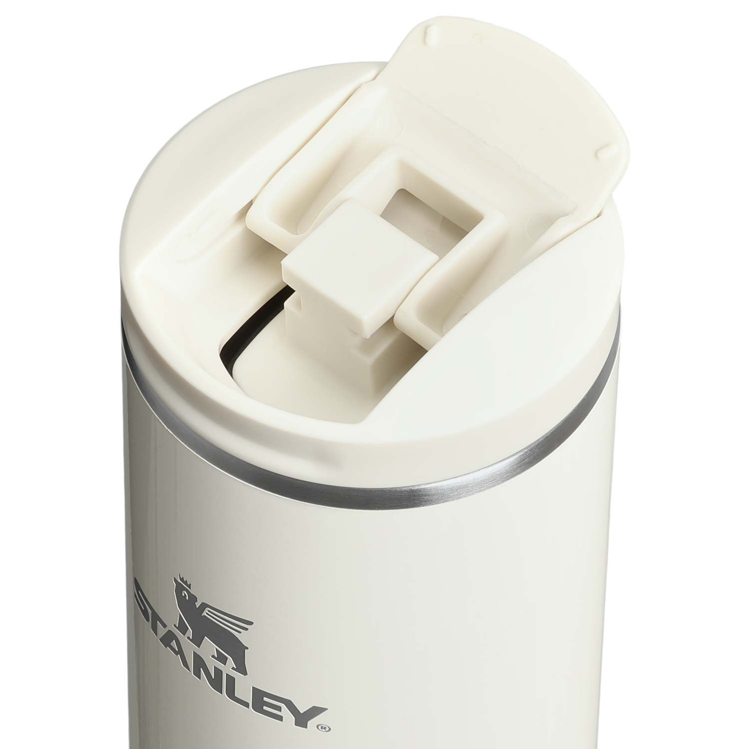 Stanley 1913 The Transit Flip Top Mug 20 OZ 0.59 L in Cream Gloss | Lid Detailed View
