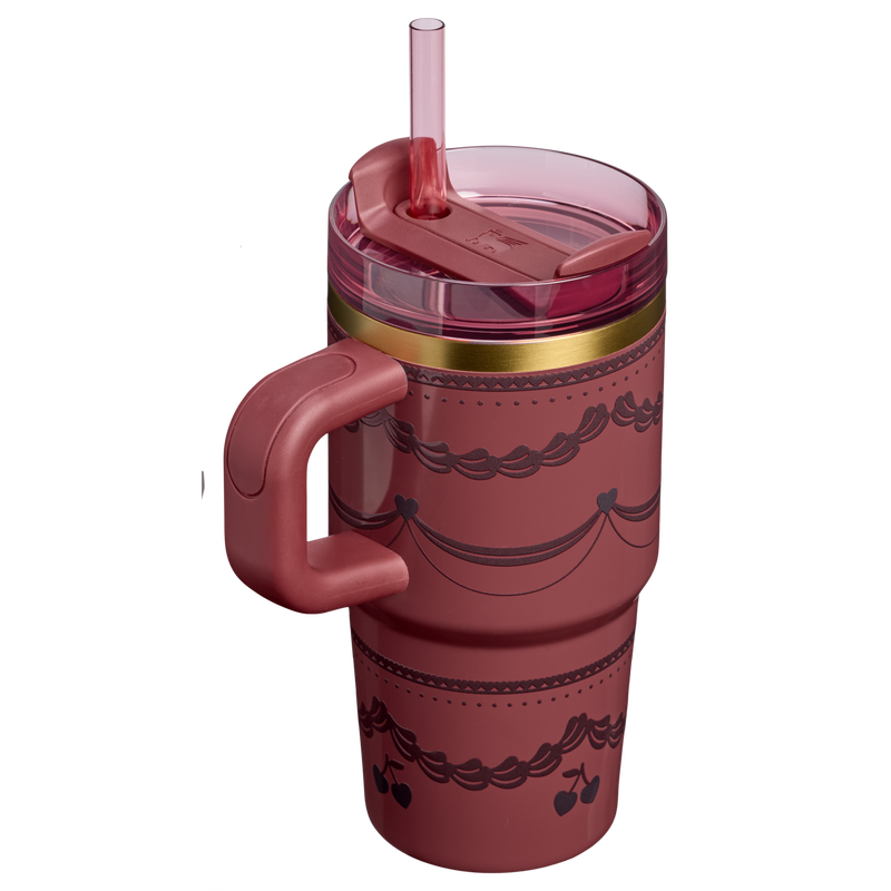 Stanley 1913 The Valentine’s Day Quencher H2.0  FlowState™ Tumbler | 20 OZ 0.59 L in Red Velvet Cake | Back View