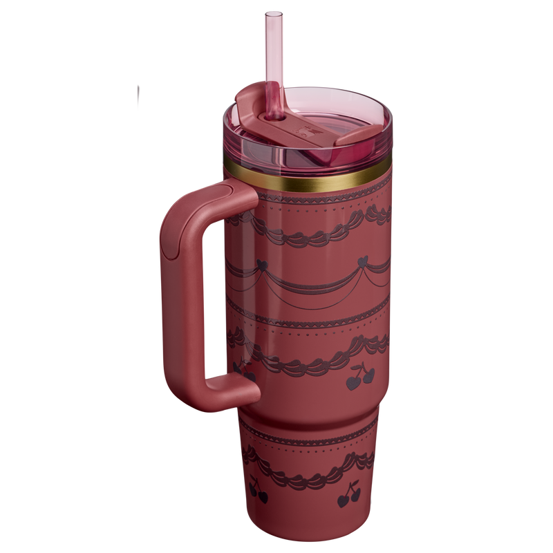 Stanley 1913 The Valentine’s Day Quencher H2.0 FlowState™ Tumbler 30 OZ 0.89 L in Red Velvet Cake | Back View