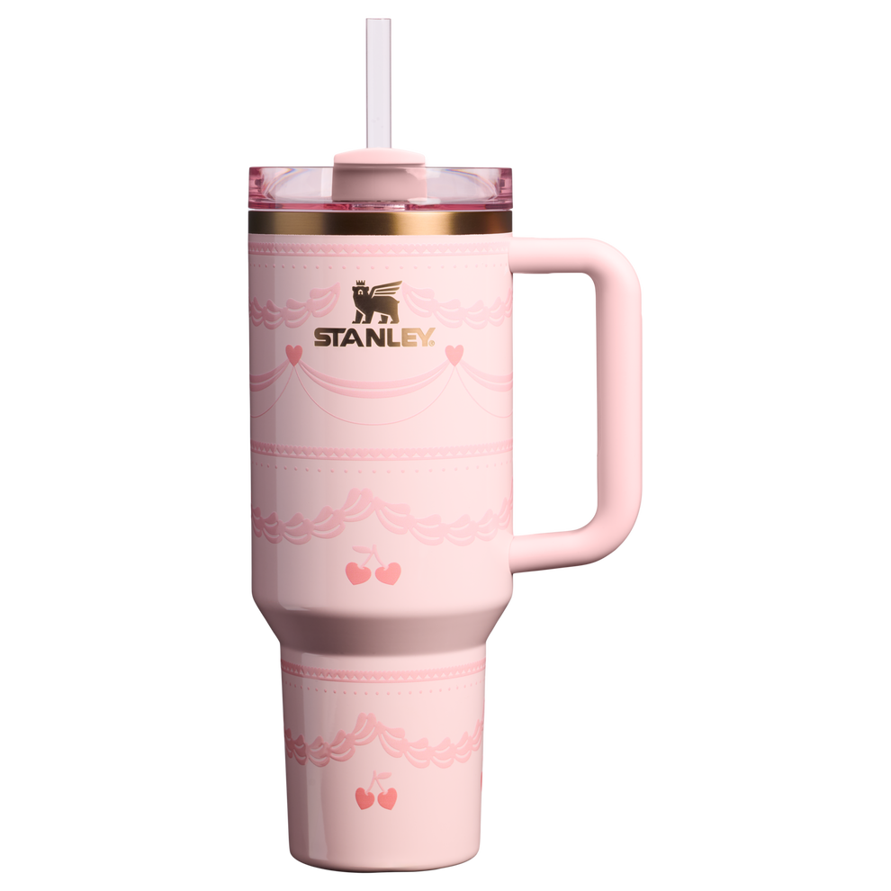Stanley 1913 The Valentine’s Day Quencher H2.0 Flowstate™ Tumbler 40 OZ 1.18 L in Pink Velvet Cake | Front View