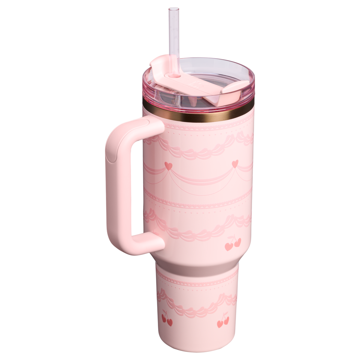 Stanley 1913 The Valentine’s Day Quencher H2.0 Flowstate™ Tumbler 40 OZ 1.18 L in Pink Velvet Cake | Back View