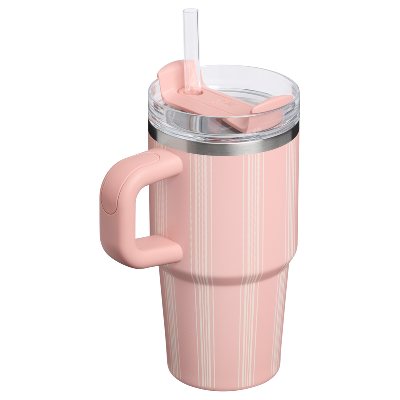 Stanley 1913 The Quencher H2.0 FlowState™ Tumbler 20 OZ 0.59 L in Peach Rose Picnic Stripe | Back View