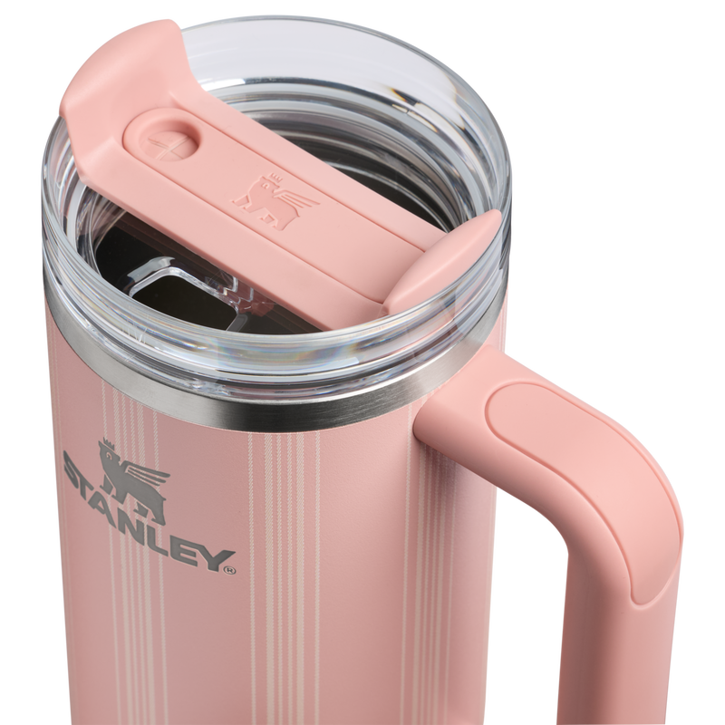 Stanley 1913 The Quencher H2.0 FlowState™ Tumbler 30 OZ 0.89 L in Peach Rose Picnic Stripe | Lid Detailed View