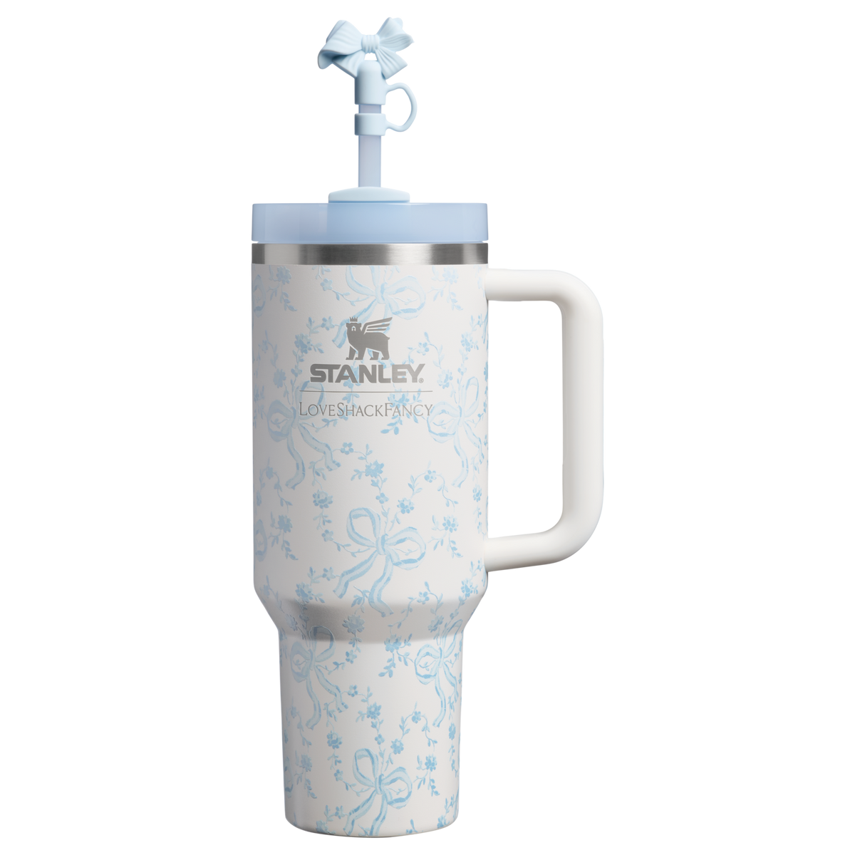 Stanley 1913 Stanley 1913 x LoveShackFancy Holiday Quencher® H2.0  FlowState™ Tumbler 40 OZ 1.18 L in Coquette Bow Winter Ice | View 1