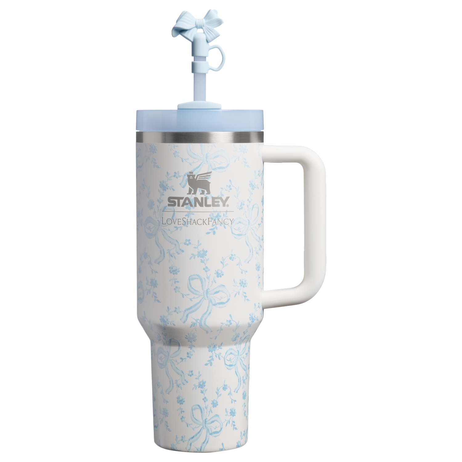 Stanley 1913 Stanley 1913 x LoveShackFancy Holiday Quencher® H2.0  FlowState™ Tumbler 40 OZ 1.18 L in Coquette Bow Winter Ice | View 1