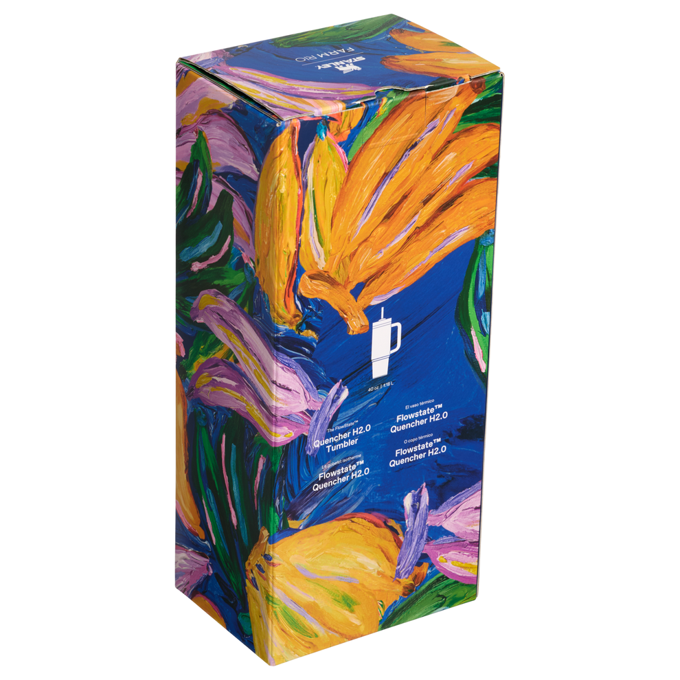 Stanley 1913 Stanley 1913 x FARM Rio Quencher® H2.0 Flowstate™ Tumbler 40 OZ 1.18 L in Farm Rio Painted Bananas | Back View