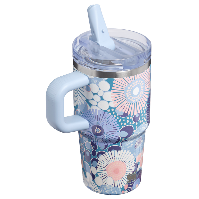 Stanley 1913 The Quencher ProTour Flip Straw Tumbler 20 OZ 0.59 L in Blue Dream Wildflower | Back View