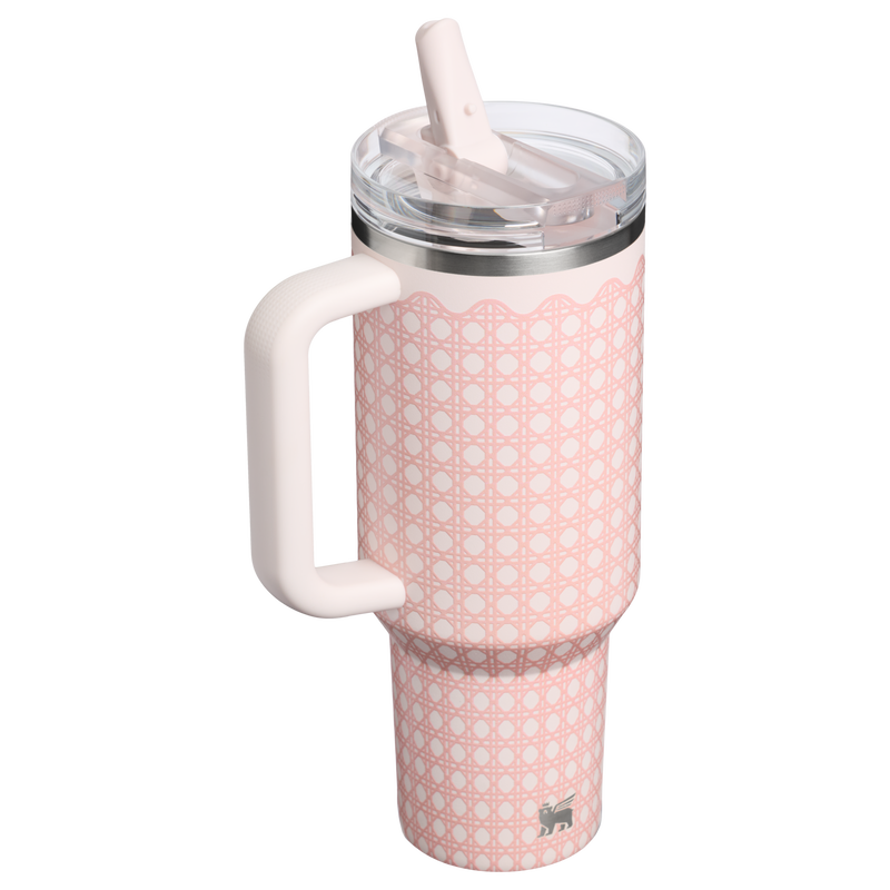 Stanley 1913 The Quencher® ProTour Flip Straw Tumbler 40 OZ 1.88 L in Rose Quartz Rattan | Back View