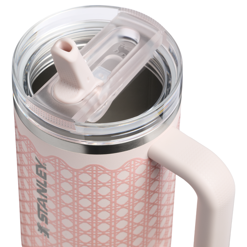 Stanley 1913 The Quencher® ProTour Flip Straw Tumbler 40 OZ 1.88 L in Rose Quartz Rattan | Lid Detailed View